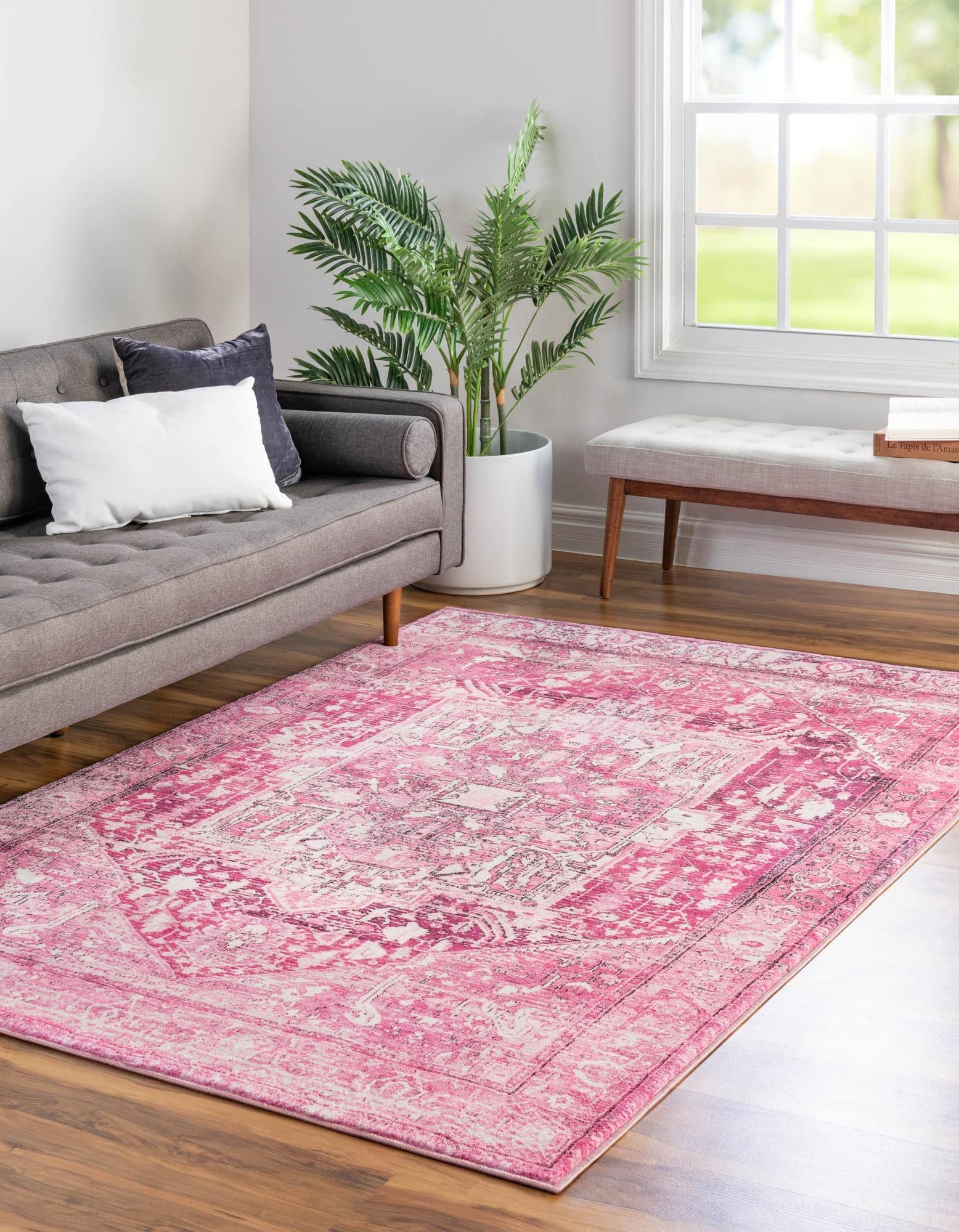 Amazon.com: Rugs.com - Medina Rug – 4' 4 x 6' Plumrose Pink